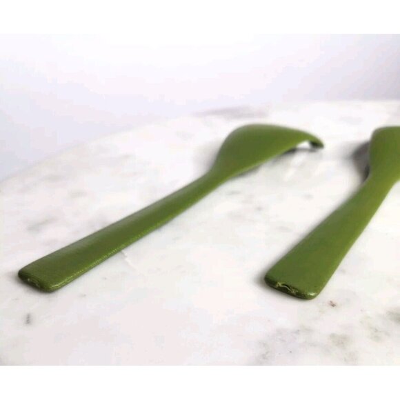 ACCA David Douglas Style Serving Set Avocado Green Olive MCM Fork Spoon Vintage - Picture 4 of 4